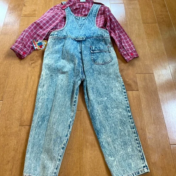 NWT Vintage Children’s Place Overalls with Long Sleeved Shirt Set 4T Unisex - Picture 2 of 3